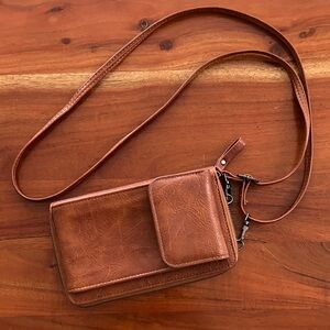 Faux Leather Crossbody Wallet